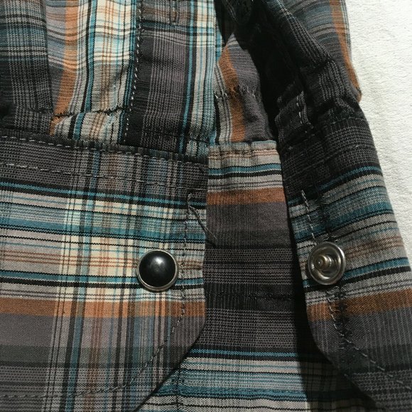 #61 Button Up Pearl Snap Plaid Western Shirt Men's Sz Medium Coastal Long Sleev - Picture 2 of 9